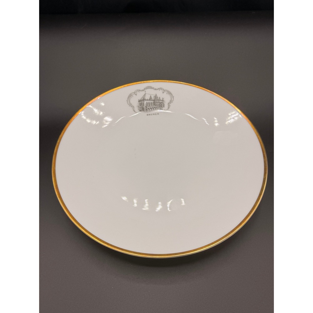 Hutschenreuther Hapag-Lloyd Bremen Plate Gold Rim Hamburg-American Line German